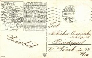 Kaiser Wilhelm II auf dem Schlachtfeld zwischen Reims und Verdun, map on the back side (Rb)