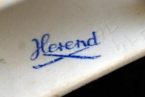 Herendi virágmintás gyufatartó, kézzel festett, jelzett (tanuló),hibátlan, 6x4,5cm,