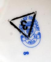 Zsolnay virág mintás teljes teás készlet,matricás, jelzett, hibátlan / Complete Zsolnay tea set