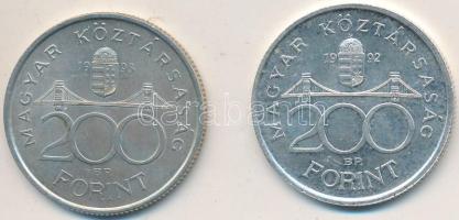 1992-1993. 200Ft Ag "MNB" (2x) T:2