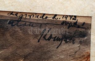 Komjáti-Wanyerka Gyula (1894-1958): Légiriadó. Vegyes technika, papír, jelzett, 19×24 cm