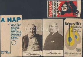 XX. század eleje, reklám számoló cédulák: Napilapokat, hetilapokat reklámozó cédulák, vegyes minőség...