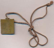 1936. "Erdélyi Szépmíves Céh" zománcozott szögletes Br medál, madzagon (34x31mm) T:2