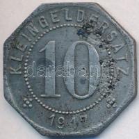 Német Birodalom / Tübingen 1917. 10pf Zn "Tübingeni Egyetemváros" Al T:2- German Empire / Tübingen 1917. 10 Pfennig Zn "City University of Tübingen" Al C:VF