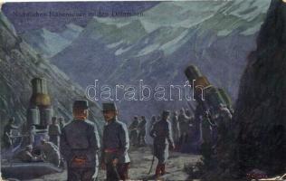 WWI K.u.K. military artillery army in the Dolomites, B.K.W.I. 259-149. (EK)