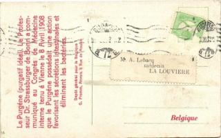 Budapest V. Országház, Parlament, gőzhajó, Le Purgéne hashajtó reklám a hátoldalon (EK)