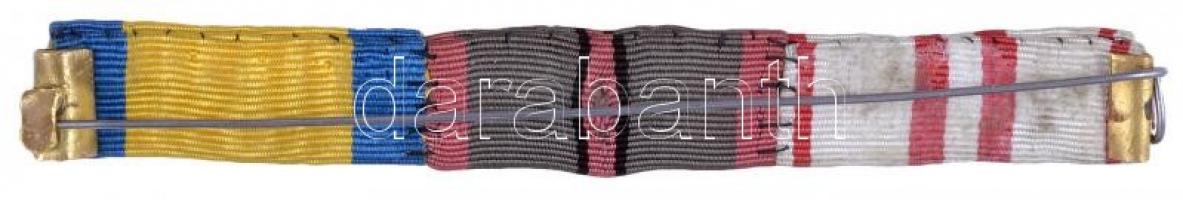 3db klf szalagsáv fémlécen, A Vaskorona Rend III. osztálya, Sebesültek Érme, Osztrák Háborús Emlékér...