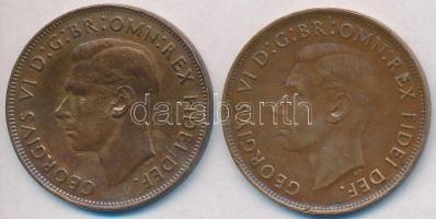 Ausztrália 1951-1952. 1P Cu (2x) T:2- Australia 1951-1952. 1 Penny Cu (2x) C:VF