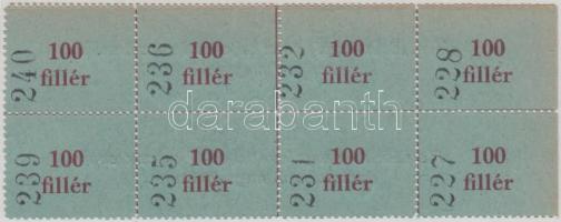 ~1916. "Honvédelmi szolgálatot teljesítő iparostársaink hozzátartozói megsegítésére" segélypénz 100f (8db) ívben sorszámozva T:I,I-