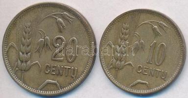 Litvánia 1925. 10c AlBr + 25c AlBr T:3 Lithuania 1925. 10 Centu AlBr + 25 Centu AlBr C:F