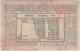 Budapest 1926. "Sorsjegy a Hadviseltek Üdülő Otthona Javára" 10.000K T:III 
Hungary / Buda...