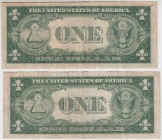 Amerikai Egyesült Államok 1935A 1$ kék pecsét + 1935A 1$ sárga pecsét T:III
USA 1935A 1 Dollar blue ...