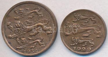 Észtország 1929-1934. 1s Br + 2s Br T:2
Estonia 1929-1934. 1 Senti Br + 2 Senti Br C:XF