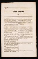 1863 Buda, A cenzúra által kiadott tiltott könyvek listája, a felsorolásban szerepel Széchenyi István 1857-ben névtelenül kiadott "Ein Blick auf den anonymen Rückblick" című műve