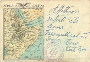 Africa Orientale Italiana / Map of Italian colonies in Africa (amll tear)