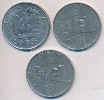 Olaszország 1923-1940. 2L Ni (3xklf) T:2-,3 Italy 1923-1940. 2 Lire Ni (3xdiff) C:VF,F