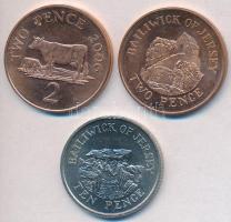 Jersey 1998-2002. 2p (2xklf) + 10p T:2 Jersey 1998-2002. 2 Pence (2xdiff) + 10 Pence C:XF