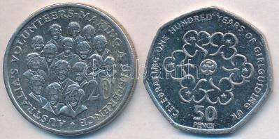 Ausztrália 2003. 20c + 2010. 50p T:2 Australia 2003. 20 Cents + 2010. 50 Pence C:XF