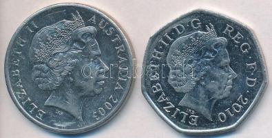 Ausztrália 2003. 20c + 2010. 50p T:2
Australia 2003. 20 Cents + 2010. 50 Pence C:XF