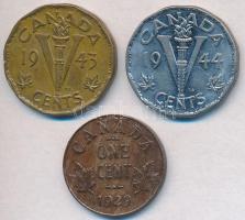 Kanada 1929. 1c Br "V. György" + 1943-1944. 5c "VI. György" T:2,2-
Canada 1929. ...