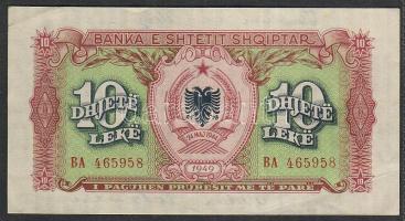 Albánia 1949. 10L hátlapon korabeli albán nyelvű megjegyzésekkel T:II+