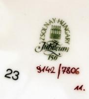 Zsolnay masnival díszített nyolcszögletű bonbonier, hibátlan, jelzett, d: 8,5 cm