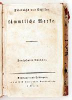 Schillers Sämmtliche Werke. 15. köt. Stuttgart - Tübingen, 1825, J. G. Cottaschen Buchhandlung. Viseltes kartonált papírkötésben, egyébként jó állapotban. / In a worn out paper binding, otherwise in good condition.