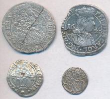 Vegyes: ~1500-1700. 4db klf magyar és osztrák kis ezüstpénz T:vegyes