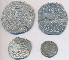 Vegyes: ~1500-1700. 4db klf magyar és osztrák kis ezüstpénz T:vegyes