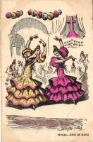 Spanyol folklór, táncosok s: Martin Vinas, Sevilla, Cruz de Mayo / Spanish folklore from Seville, dance s: Martin Vinas