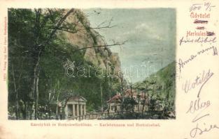 Herkulesfürdő, Károlykút és Herkules fürdőház / well, spa house, verlag von Emil Jager