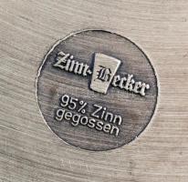 Zinn Becket, falra akasztható ón tányér Baden Würtenbergi városok látképével és címerével illusztrál...