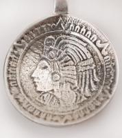 Mexikói ezüst kanál obszidián nyéllel, 925-ös, br. 23,8GR., 135mm