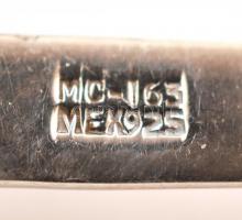 Mexikói ezüst kanál obszidián nyéllel, 925-ös, br. 23,8GR., 135mm