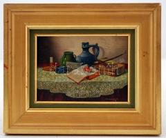 Ferenczy B.: Csendélet, olajfestmények,2db, keretezve, kép méret: 11x15cm
