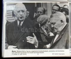 cca 1960-1970 MTI sajtófotók: Nairobi(Jomo Kenyatta), Bonn(De Gaulle és Erhard), Párizs(Jean-Paul Sa...