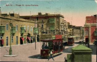 Malta, Piazza St. Anna Floriana / square, trams (Rb)