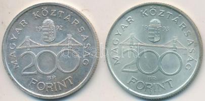 1992-1993. 200Ft Ag "MNB" (2x) T:2