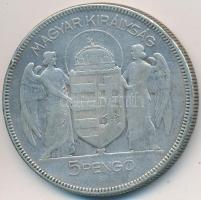 1930. 5P Ag "Horthy jobbra" T:3
Adamo P8