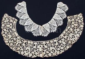 2 db szép állapotú vert és horgolt díszes csipkegallér