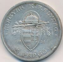 1938. 5P Ag "Szent István" T:2,2-
Adamo P8.1