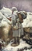 Őrség a hóban / Military WWI, Guards in the snow