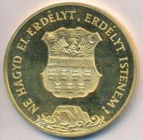 1989. "Temesvár 1514,1989 / Ne hagyd el Erdélyt, Erdélyt Istenem" aranyozott fém emlékérem...