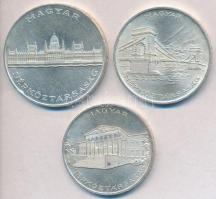 1956. 10Ft + 20Ft + 25Ft Ag "10 éves a Forint" sor T:2