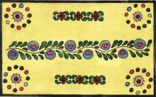 Hungarian folklore, floral greeting card, hand-made card