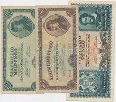 30db-os vegyes magyar bankjegy tétel, közte pengők és inflációs pengők T:vegyes