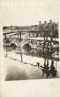 1917 WWI K.u.K. infantry soldiers on a bridge photo