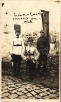1926 Ada Kaleh, Magyar és román katonák; Meggyesy fotó / Romanian and Hungarian soldiers, photo (fl)