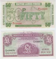 Nagy-Britannia/katonai kiadások 1962. 1Ł + 1972. 50p T:I Great-Britain/British Armed Forces 1962. 1 Pound + 1972. 50 Pence C:UNC
