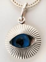 Ezüst nyaklánc örző szem medállal / Silver necklace with watching eye medal 0,925. 4,27 g